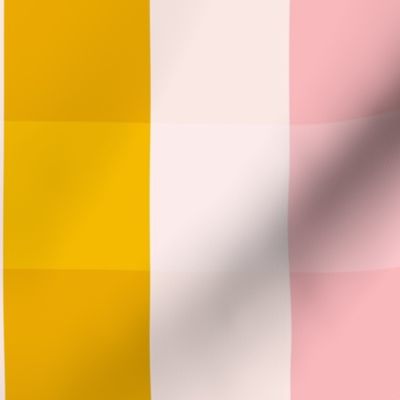 gingham stripe pink mustard large