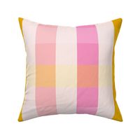 gingham stripe pink mustard large