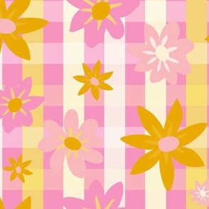 FLORAL GINGHAM pink