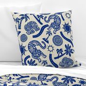 India Adventure Block Print - Nursery Blue