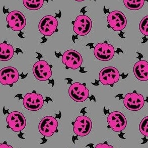 Pumpkin Bat Pink & Gray