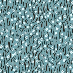 flowers on light blue background