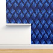 3D tech twisted electric blue ribbons