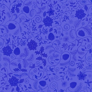 Christmas doodles indigo on lilac