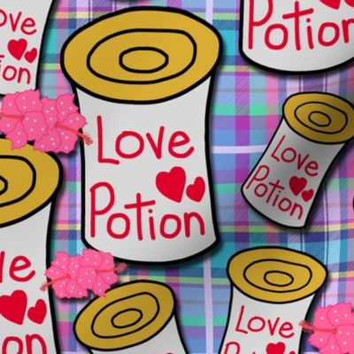 Love Potion Picnic - pastel rainbow tartan