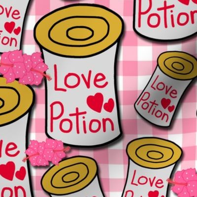 Love Potion Picnic - pink gingham 