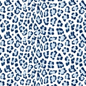 Navy Leopard Print Fabric, Wallpaper and Home Decor