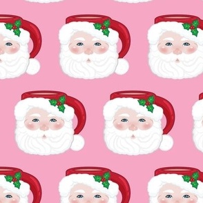 Santa Face Mug Pink Christmas