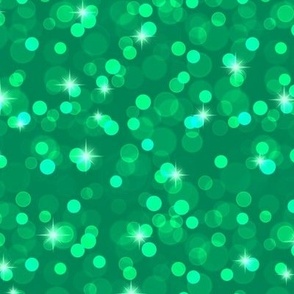 Sparkly Bokeh Pattern - Shamrock Green Color
