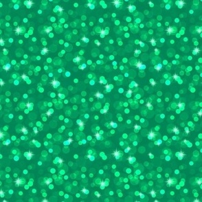 Small Sparkly Bokeh Pattern - Shamrock Green Color
