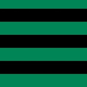 Large Horizontal Awning Stripe Pattern - Shamrock Green and Black