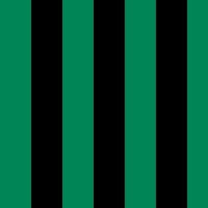 Large Vertical Awning Stripe Pattern - Shamrock Green and Black