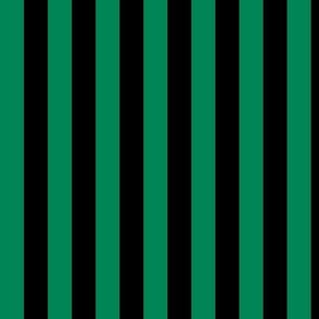 Vertical Awning Stripe Pattern - Shamrock Green and Black