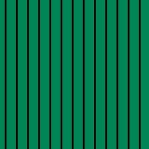 Vertical Pin Stripe Pattern - Shamrock Green and Black