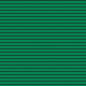 Small Horizontal Pin Stripe Pattern - Shamrock Green and Black