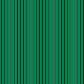 Small Vertical Pin Stripe Pattern - Shamrock Green and Black