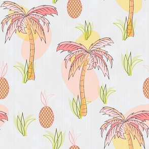 Palm trees Mid Century in peach