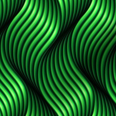 3D tech twisted electric green ribbons
