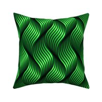 3D tech twisted electric green ribbons