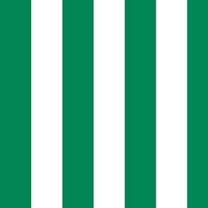 Large Vertical Awning Stripe Pattern - Shamrock Green and White
