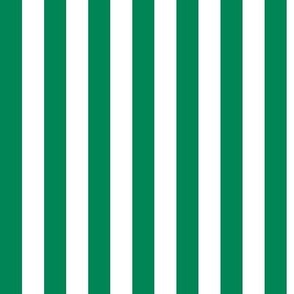 Vertical Awning Stripe Pattern - Shamrock Green and White