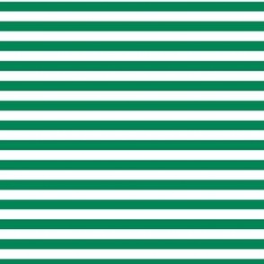 Horizontal Bengal Stripe Pattern - Shamrock Green and White
