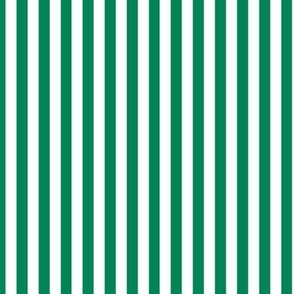 Vertical Bengal Stripe Pattern - Shamrock Green and White