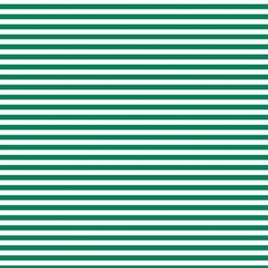 Small Horizontal Bengal Stripe Pattern - Shamrock Green and White