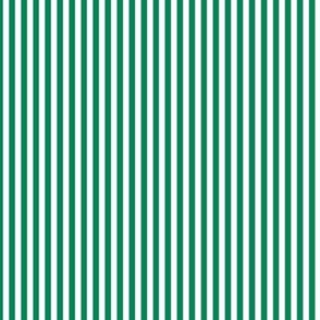 Small Vertical Bengal Stripe Pattern - Shamrock Green and White