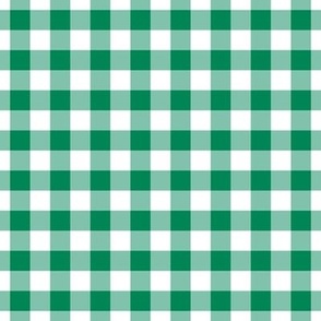 Gingham Pattern - Shamrock Green and White