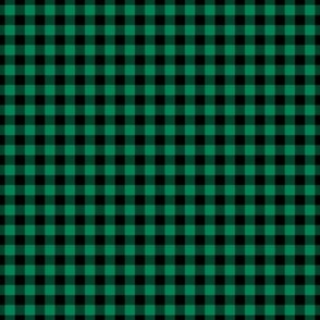 Small Gingham Pattern - Shamrock Green and Black