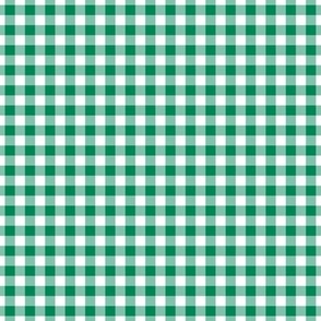 Small Gingham Pattern - Shamrock Green and White