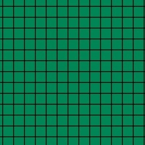 Grid Pattern - Shamrock Green and Black
