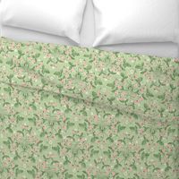 large 'paper cut' pastel strawberry damask - large scale