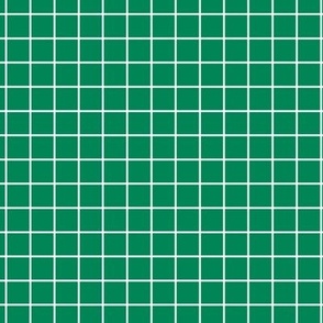 Grid Pattern - Shamrock Green and White