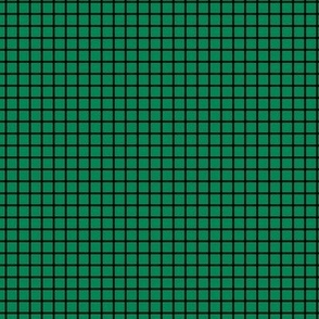 Small Grid Pattern - Shamrock Green and Black