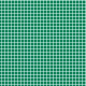 Small Grid Pattern - Shamrock Green and White