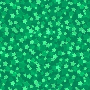 Small Starry Bokeh Pattern - Shamrock Green Color