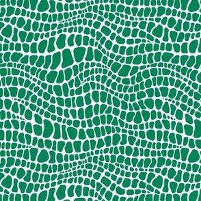 Alligator Pattern - Shamrock Green and White