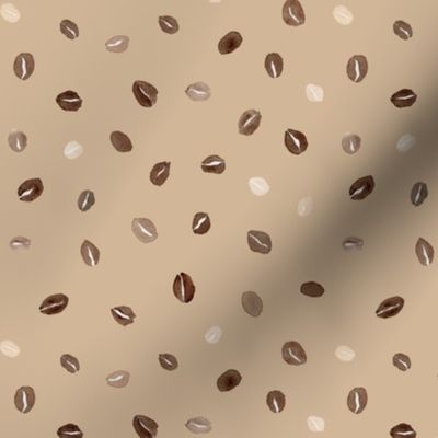 Coffee Bean Polka Dot on Caramel