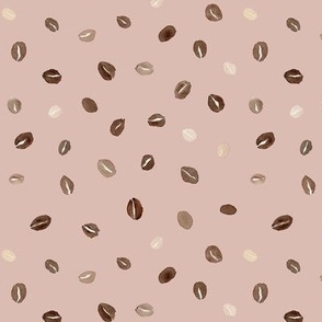 Coffee Bean Polka Dot on Rose