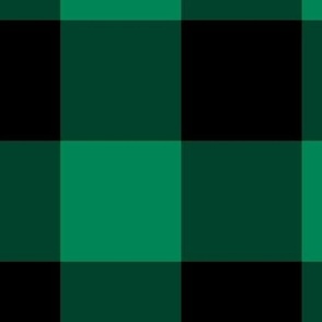 Extra Jumbo Gingham Pattern - Shamrock Green and Black