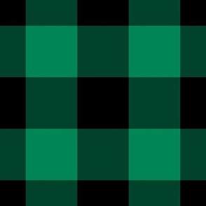Jumbo Gingham Pattern - Shamrock Green and Black