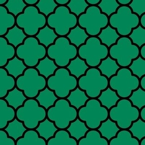 Quatrefoil Pattern - Shamrock Green and Black
