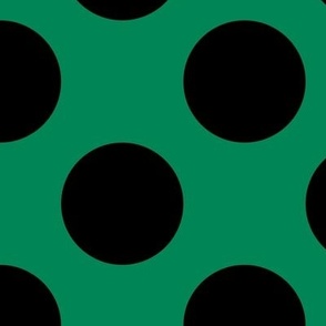 Large Polka Dot Pattern - Shamrock Green and Black