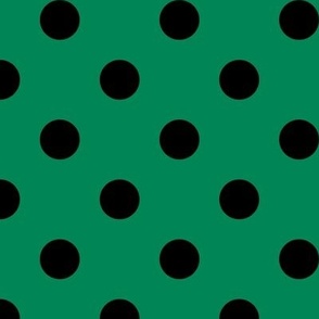 Big Polka Dot Pattern - Shamrock Green and Black