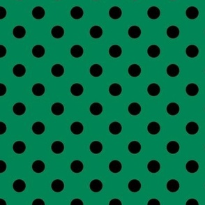Polka Dot Pattern - Shamrock Green and Black