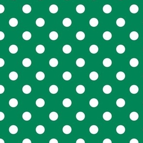 Polka Dot Pattern - Shamrock Green and White