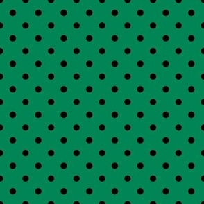 Small Polka Dot Pattern - Shamrock Green and Black