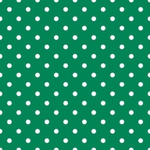 Small Polka Dot Pattern - Shamrock Green and White